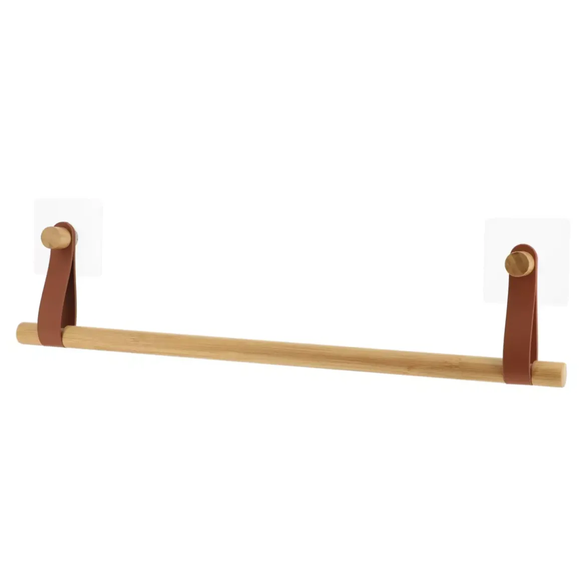 Portasciugamani adesivo a 1 barra (50 cm) Easy Chic Caramello