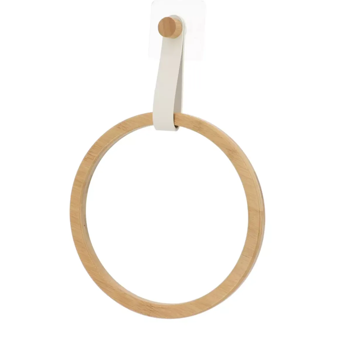 Portasciugamani adesivo arrotondato (D21 cm) Easy Chic Bianco