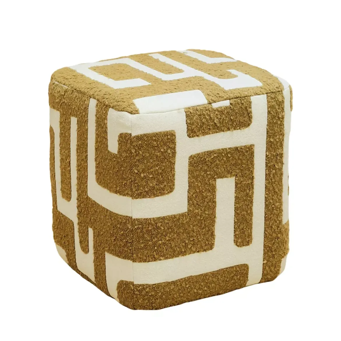 Pouf Bouclé (H40 cm) Ravellino Giallo senape