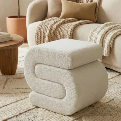 Pouf (H45 cm) Abilène Bianco