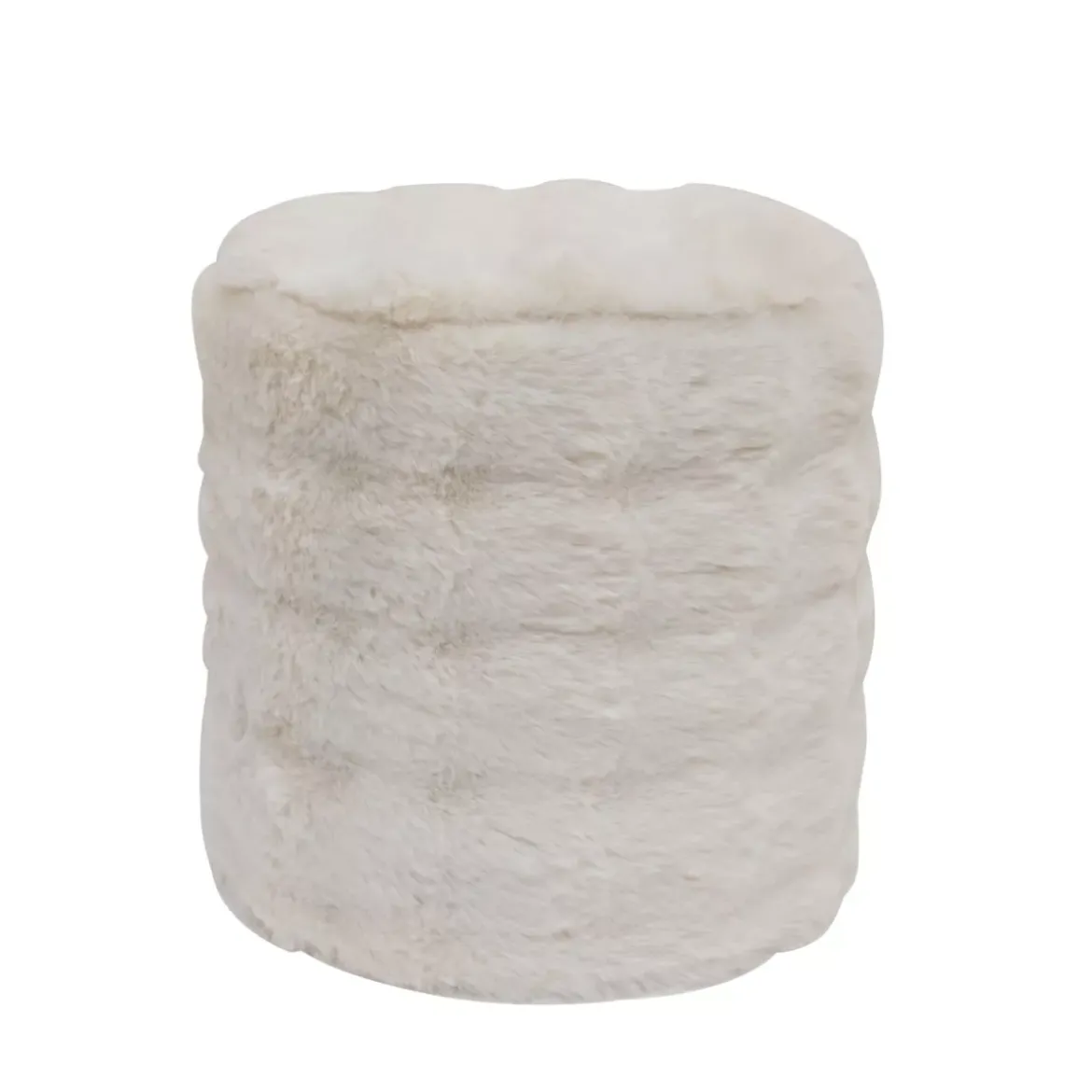Pouf in pelliccia sintetica (H40 cm) Ovelo Beige