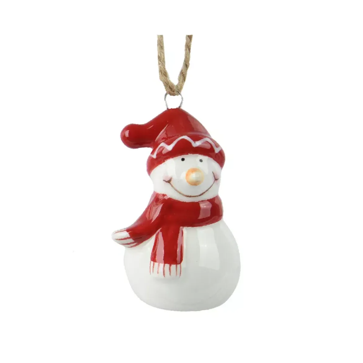 Pupazzo di neve da appendere (H6 cm) Dolomite Rosso e bianco