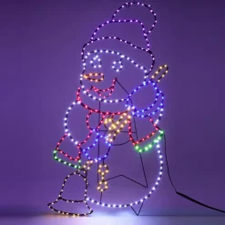 Pupazzo di neve 326 LED (H90 cm) Effetto flash neon Multicolore