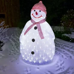 Pupazzo di neve luminoso Cappello Nero Bianco freddo 160 LED