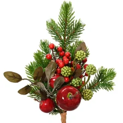 Ramo di abeti (H26 cm) Mele dolci Rosso