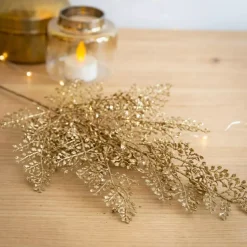 Ramo di foglie (H68 cm) Pioppo glitter Oro