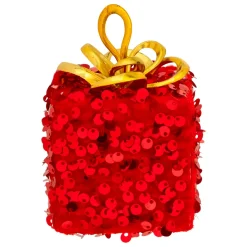 Regalo di Natale da appendere (H10 cm) Paillettes Rosso