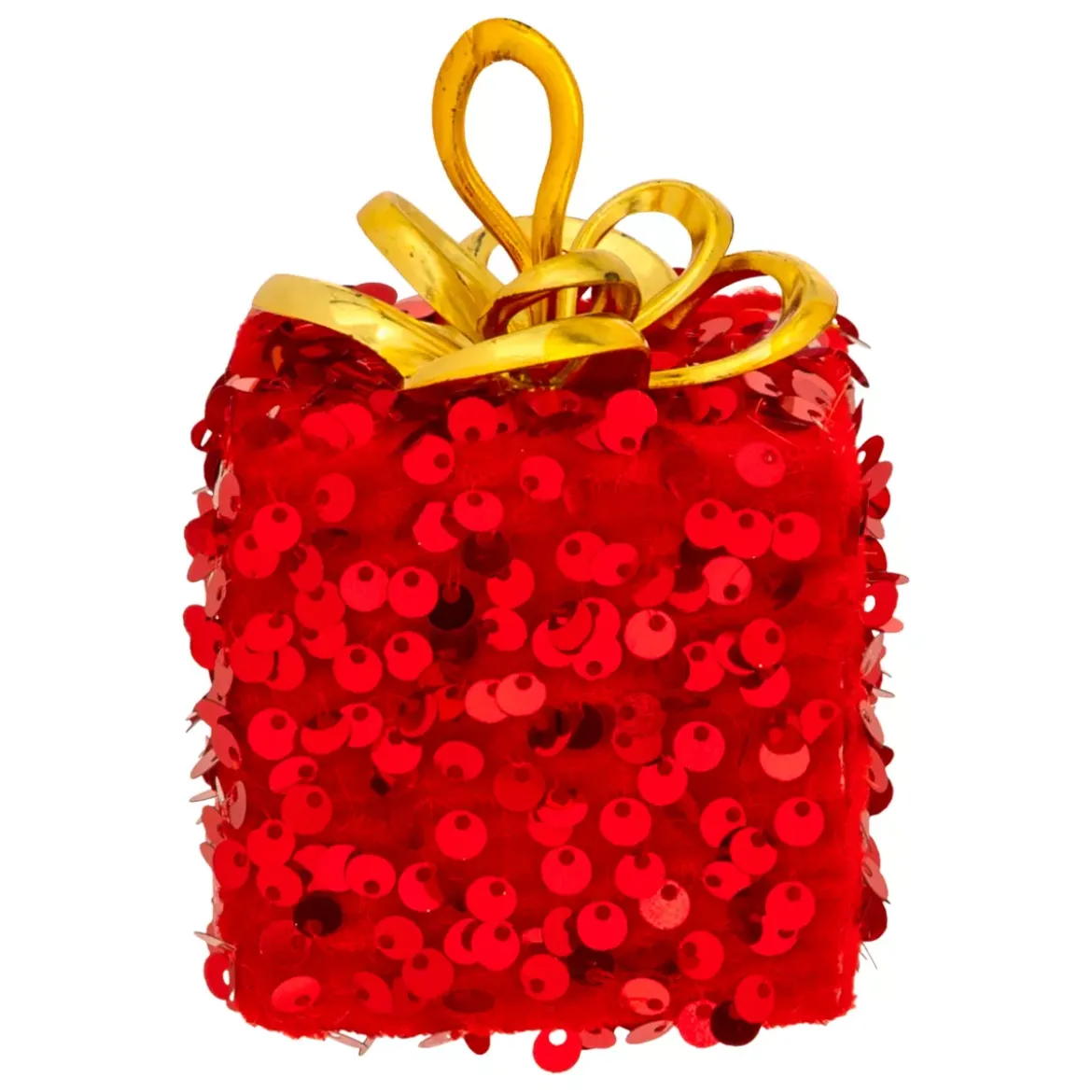 Regalo di Natale da appendere (H10 cm) Paillettes Rosso