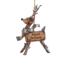 Renna di Natale da appendere (13 cm) Peace Marrone