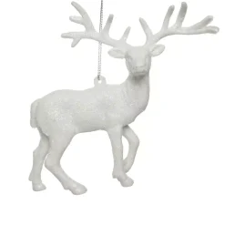 Renna di Natale da appendere (14 cm) Strass Knut Bianco