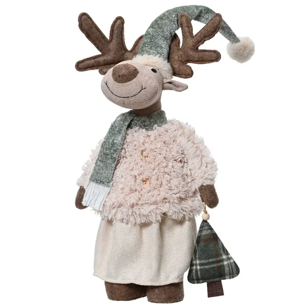 Renna di Natale in piedi (H82 cm) Signora Chic Beige