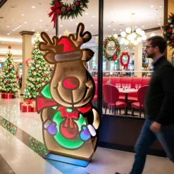 Renna di Natale luminoso Gigante 1257 LED (H180 cm) Infinity Multicolore
