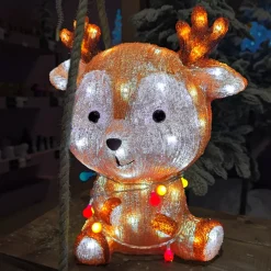 Renna luminosa 72 LED (H38 cm) Baby Coco Multicolore