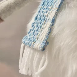 Renna natalizia con gambe flessibili (H51 cm) Stan Grigio e pelliccia bianca