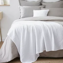 Runner letto cotone nido d'ape (130 x 160 cm) Maya Bianco