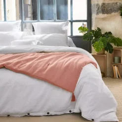 Runner letto garza di cotone (150 x 150 cm) Gaïa Rosa pesca