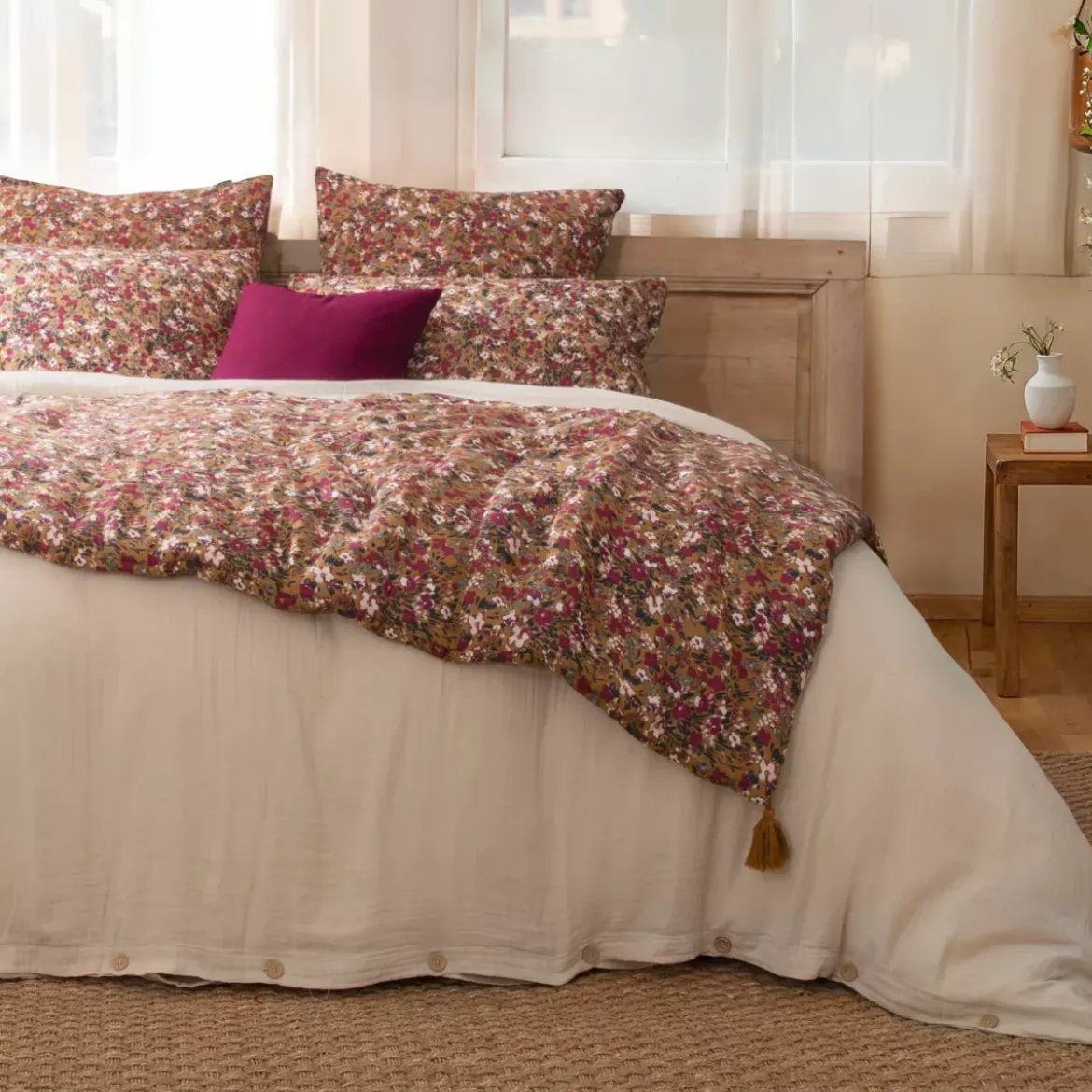 Runner letto garza di cotone (90 x 200 cm) Constance Camel