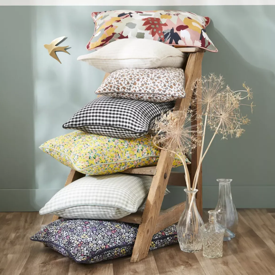 Runner letto in garza di cotone (90 x 200 cm) Elya Viola