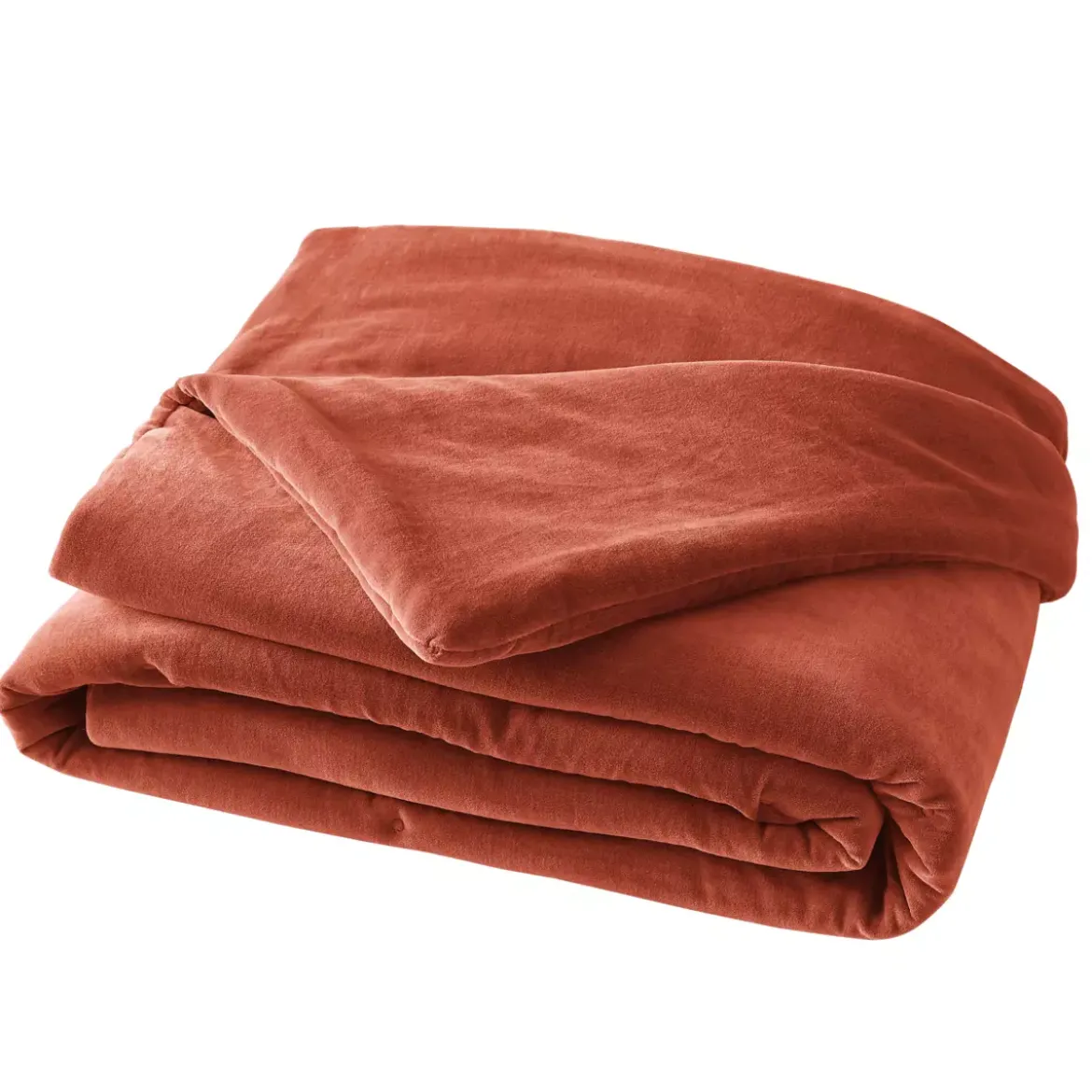 Runner letto in velluto di cotone (90 x 200 cm) Victor Terracotta