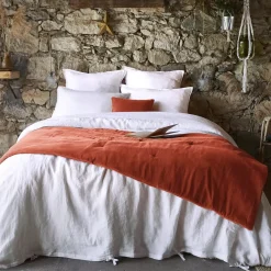 Runner letto in velluto di cotone (90 x 200 cm) Victor Terracotta