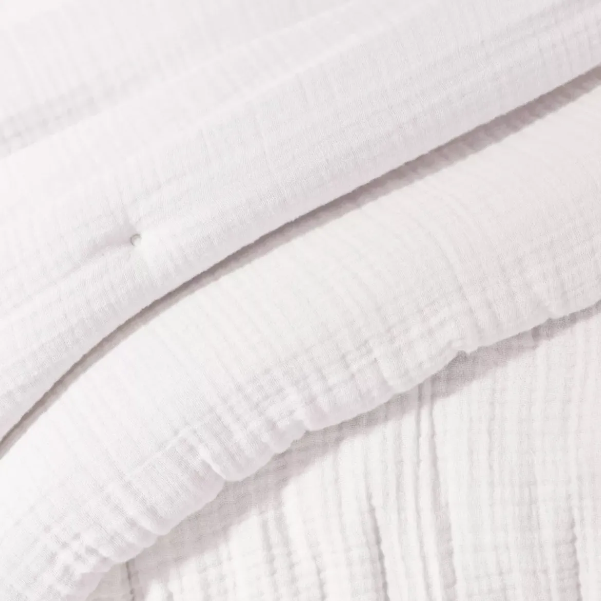Runner letto quadrupla garza di cotone (90 x 220 cm) Victoria x Gaïa Bianco chantilly