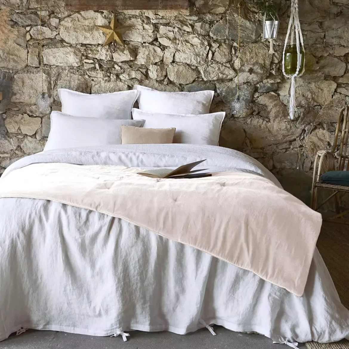 Runner letto velluto di cotone (90 x 200 cm) Victor Beige pampa