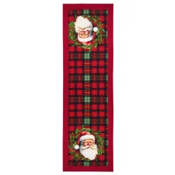 Runner da tavola in cotone (150 x 45 cm) Babbo Natale Harold Bordeaux