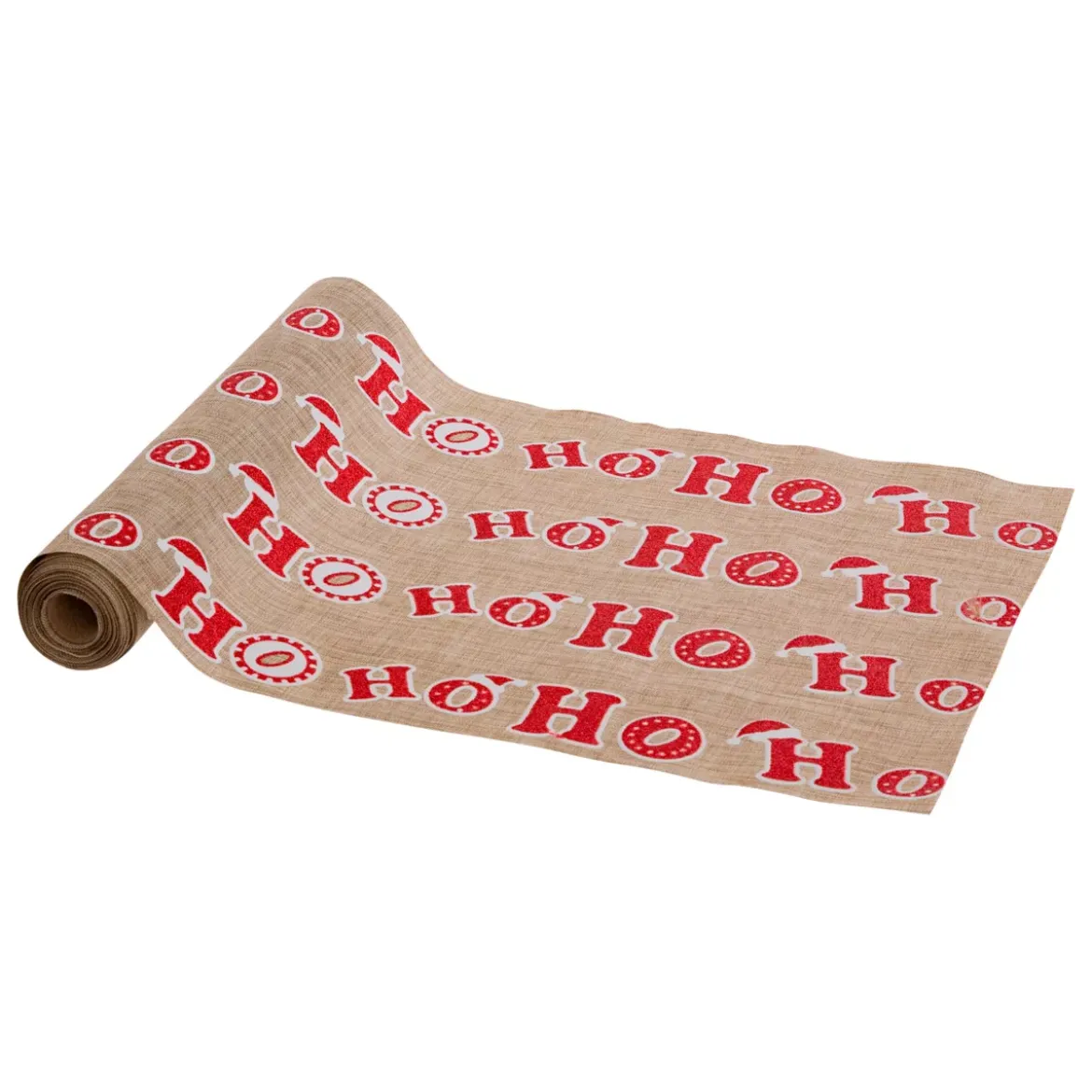 Runner da tavola in juta (300 x 28 cm) Hohoho Beige e rosso
