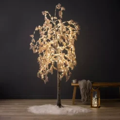 Salice piangente luminoso fiore Alt. 200 cm Bianco