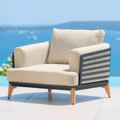 Salotto da giardino alluminio 9 posti 12 pezzi Monte Carlo Grigio antracite e beige