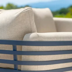 Salotto da giardino alluminio 4 posti 5 pezzi Monte Carlo Grigio antracite e beige