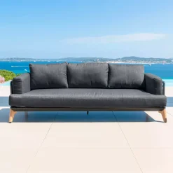 Salotto da giardino alluminio 5 posti 4 pezzi Monte Carlo Grigio antracite