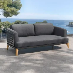 Salotto da giardino alluminio 5 posti 4 pezzi Monte Carlo Grigio antracite