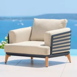 Salotto da giardino alluminio 5 posti 5 pezzi Monte Carlo Grigio antracite e beige