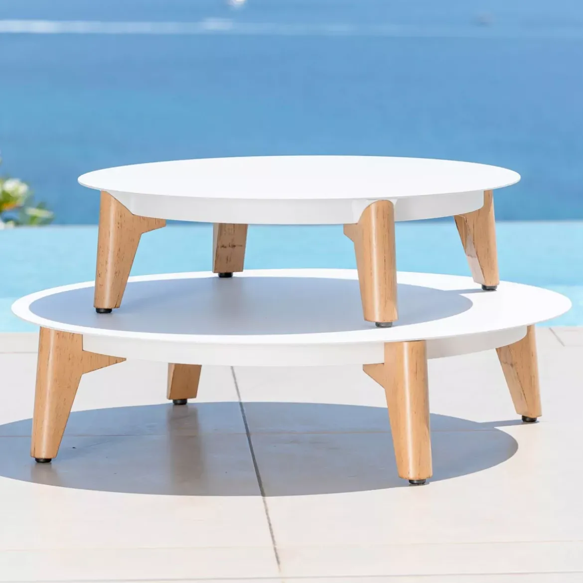 Salotto da giardino alluminio 5 posti 5 pezzi Monte Carlo Bianco e grigio chiaro