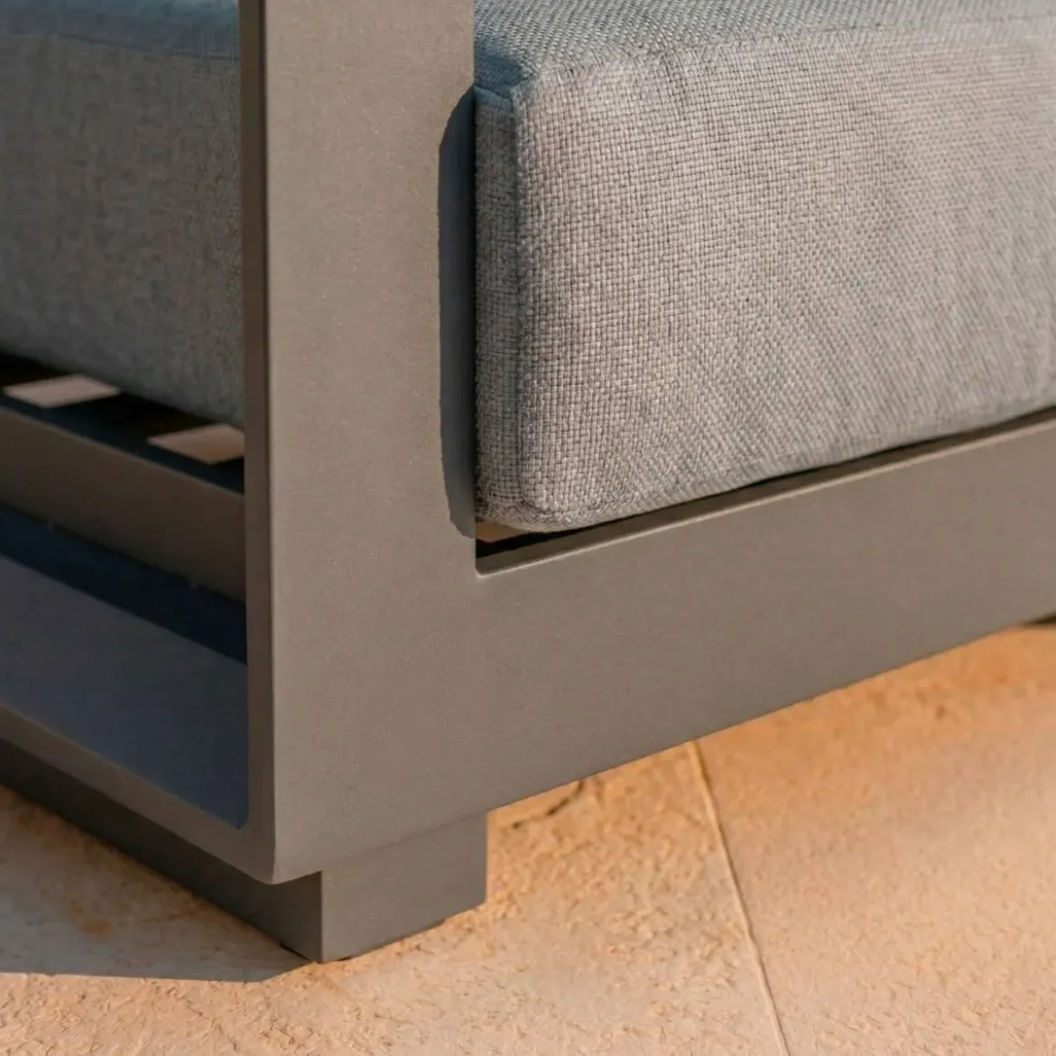 Salotto da giardino alluminio 7 posti 5 pezzi Elba Grigio antracite