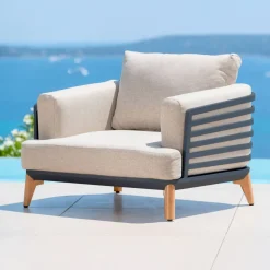 Salotto da giardino alluminio 9 posti 12 pezzi Monte Carlo Grigio antracite e tortora
