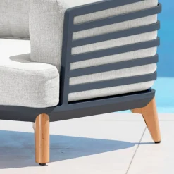 Salotto da giardino alluminio 9 posti 12 pezzi Monte Carlo Grigio antracite e grigio chiaro