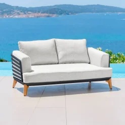 Salotto da giardino alluminio 9 posti 12 pezzi Monte Carlo Grigio antracite e grigio chiaro