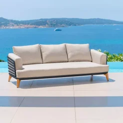 Salotto da giardino alluminio 5 posti 4 pezzi Monte Carlo Grigio antracite e tortora