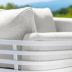 Salotto da giardino alluminio 9 posti 12 pezzi Monte Carlo Bianco e grigio chiaro