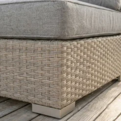 Salotto da giardino angolare in resina intrecciata 5 posti Palma Grigio e antracite