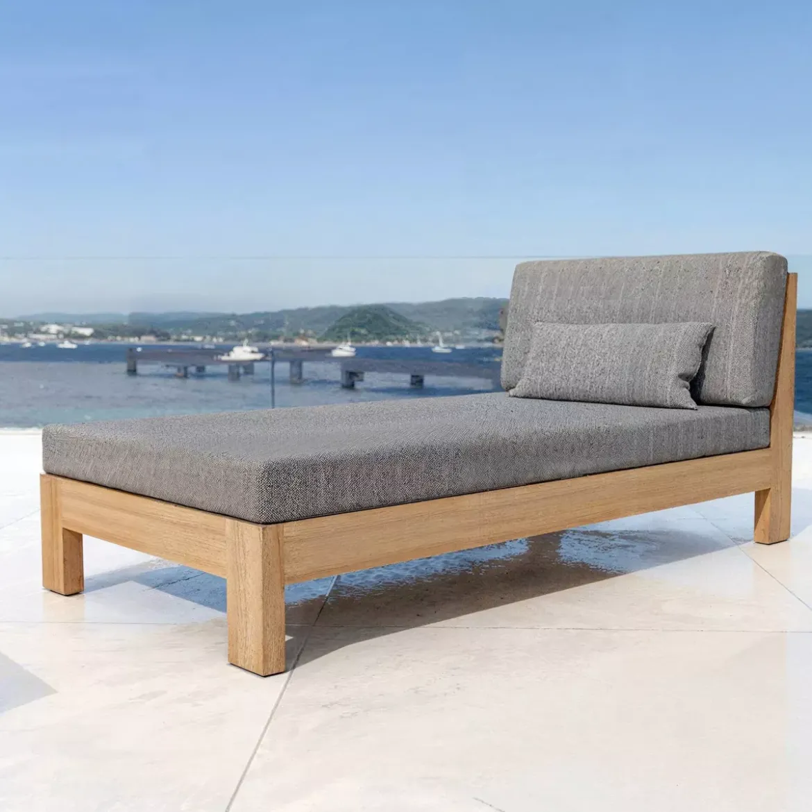 Salotto da giardino angolare in legno di acacia 5 posti 5 pezzi Bornéo Grigio antracite