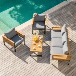 Salotto da giardino Bali Grigio antracite/Ardesia - 5 posti
