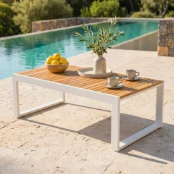 Salotto da giardino Bali Bianco/Grigio chiaro - 5 posti