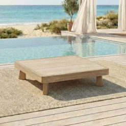 Salotto da giardino effetto legno e resina 5 posti 4 pezzi Palawan Beige
