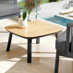 Salotto da giardino in alluminio 2 posti 3 pezzi Amalfi Grigio antracite