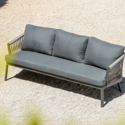 Salotto da giardino in alluminio 7 posti 5 pezzi Amalfi Grigio antracite