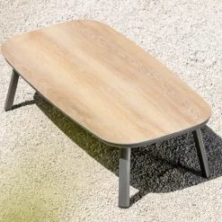 Salotto da giardino in alluminio 5 posti 4 pezzi Amalfi Grigio antracite e grigio chiaro