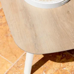 Salotto da giardino in alluminio 5 posti 4 pezzi Amalfi Bianco e beige
